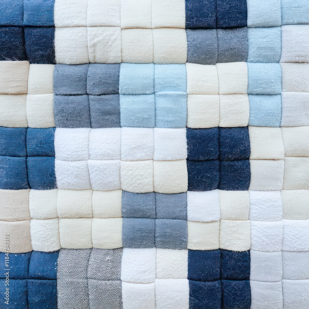 Fototapeta premium A textured pattern of carefully arranged soft squares in soothing color tones.