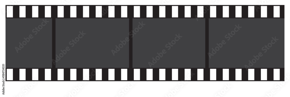 Realistic film strip on white background. Film strip design. Realistic film strip on white background. Film strip design.