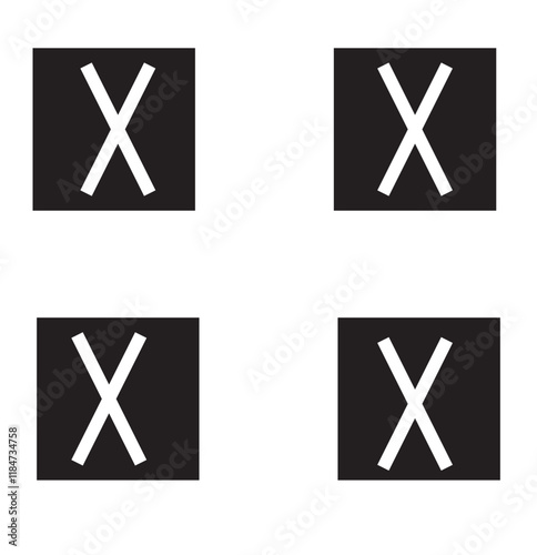 X icon vector isolated on circle background. Cross, wrong, error sign symbol.