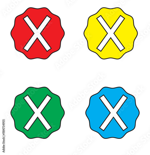X icon vector isolated on circle background. Cross, wrong, error sign symbol.