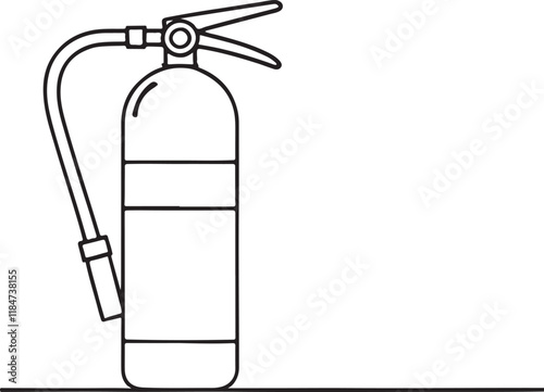 Fire Safety Line Drawing Vector Art of a Fire Extinguisher