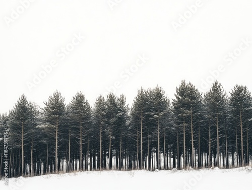 Wallpaper Mural Snow Covered Pine Trees Stand Tall In Winter Torontodigital.ca