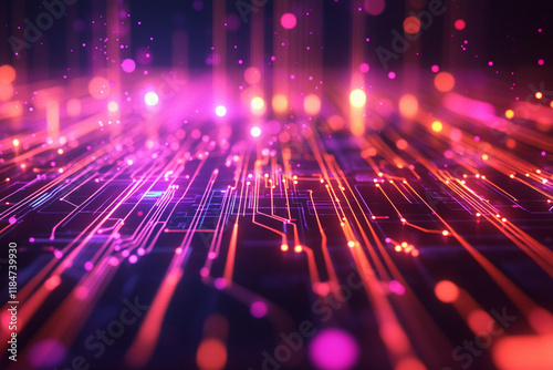 AI Energy Optimization: Machine Learning Algorithm Over Glowing Power Grid