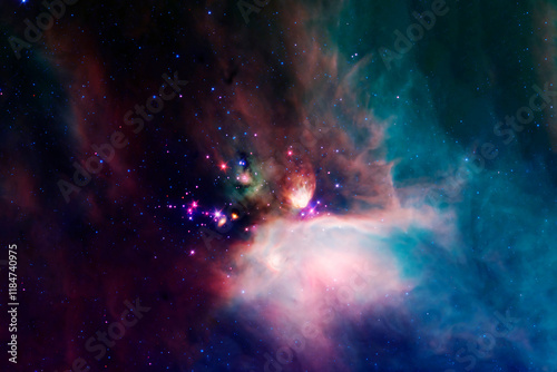 Fototapeta Naklejka Na Ścianę i Meble -  Beautiful multi-colored space nebula. Elements of this image furnished by NASA