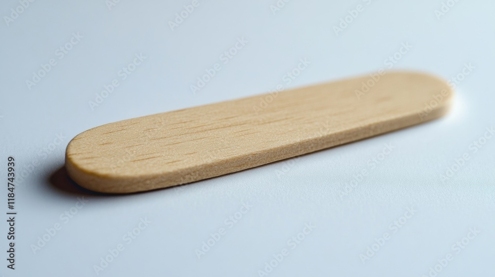 Smooth Wooden Stick on a Soft White Surface Natural Texture Smooth Wooden Stick on a Soft White Surface Natural Texture