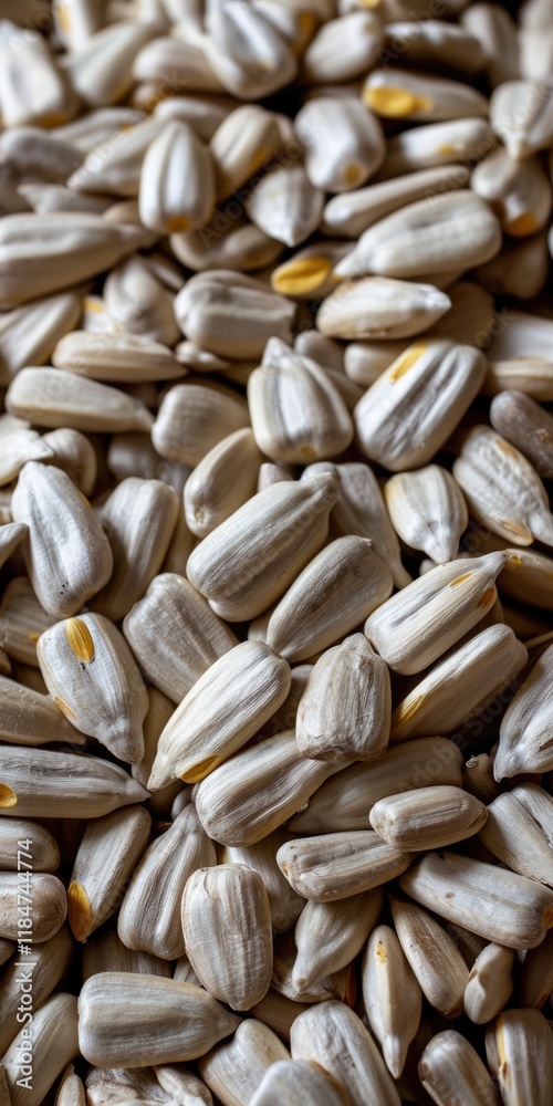 Sunflower Seed Heap: Macro Texture of Raw Seeds for Background and Snack Design Sunflower Seed Heap: Macro Texture of Raw Seeds for Background and Snack Design