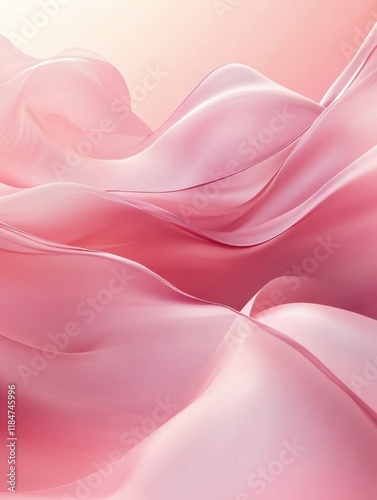 Gentle pink waves flow in a serene composition, providing an elegant backdrop ideal for presentations or promotional materials. The soft hues and smooth curves invite creativity and inspiration