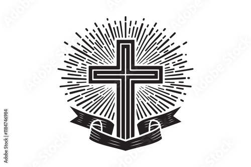 Christian cross icon 