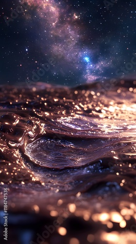 Night sky filled with galaxies and stars photo