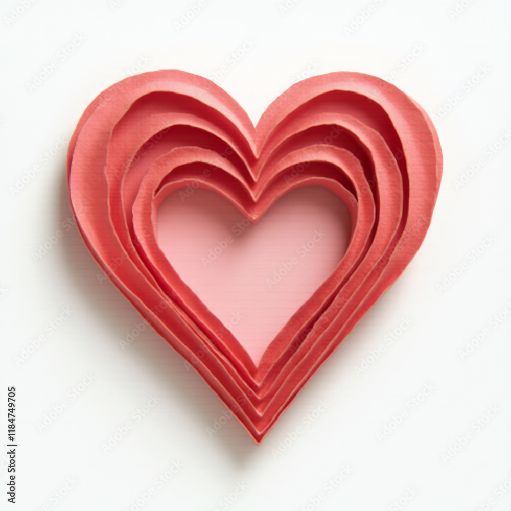 Abstract Paper-Cut Heart with Layered Paper Effects Abstract Paper-Cut Heart with Layered Paper Effects