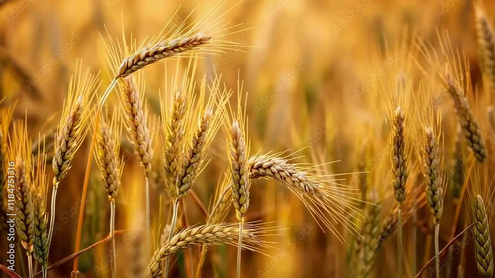 Golden wheat field swaying gently in the breeze Golden wheat field swaying gently in the breeze