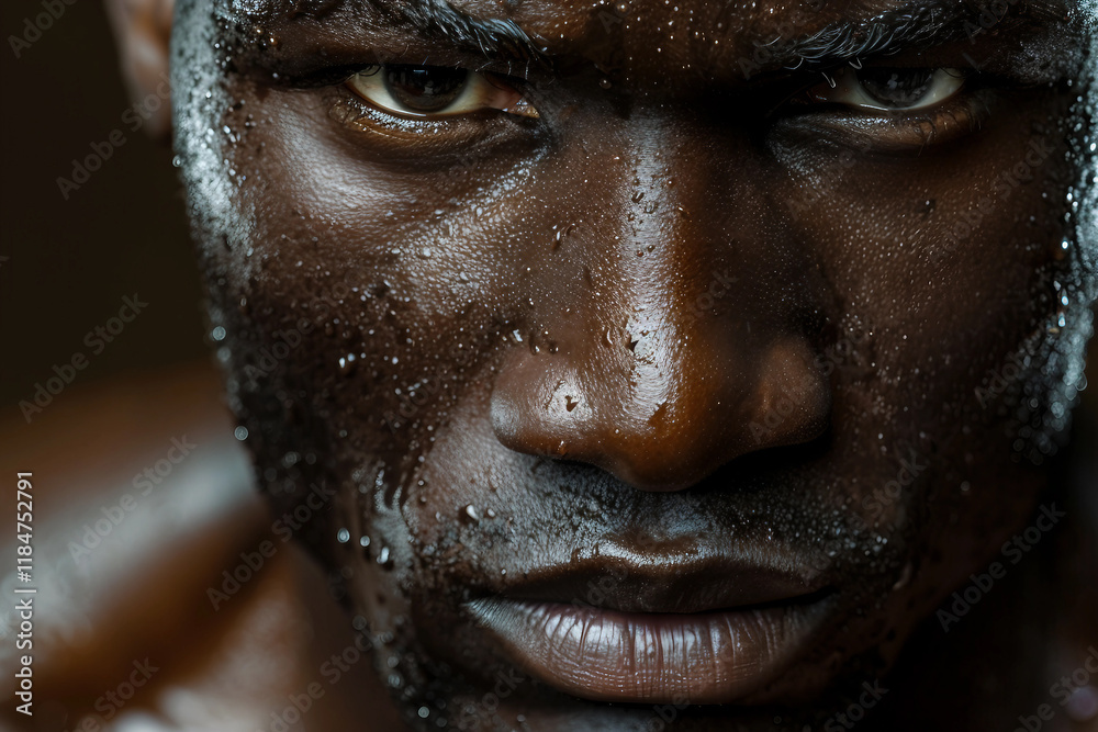 Portrait of a Determined Bodybuilder muscular body Showcasing sports Strength and Focus, Generative AI