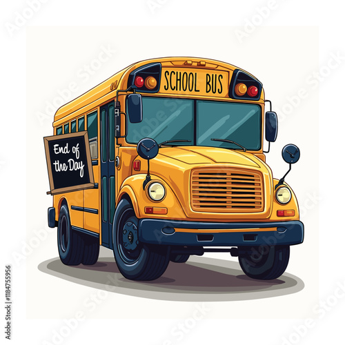 School bus vector illustration. Travel automobile school bus