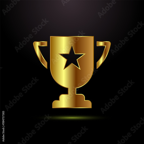 Gold color award icon design illustration, Winning icon, Champion symbol