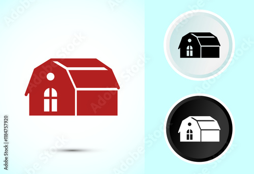 Farming Barn Icon Design Illustration, Farm and Agriculture Barn Sign