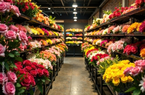 Wallpaper Mural Many bouquets of flowers standing in a row in a flower shop. Torontodigital.ca