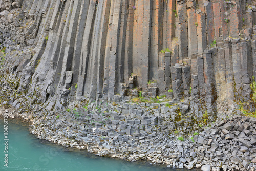 Studlagil basalt canyon in East Iceland. photo