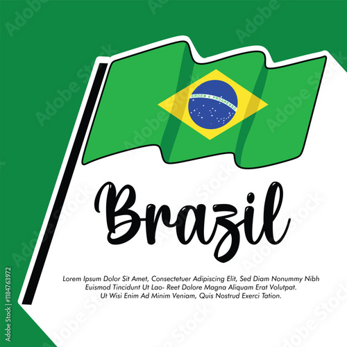 Vector Brazil flag banner Brazil flag Vector illustration design Brazil independence day banner design 