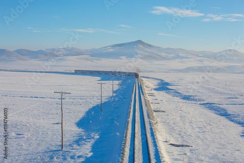Obraz na płótnie Eastern Express in Winter Kars Turkey w salonie
