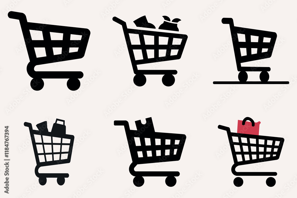 shopping cart icon set shopping cart icon set
