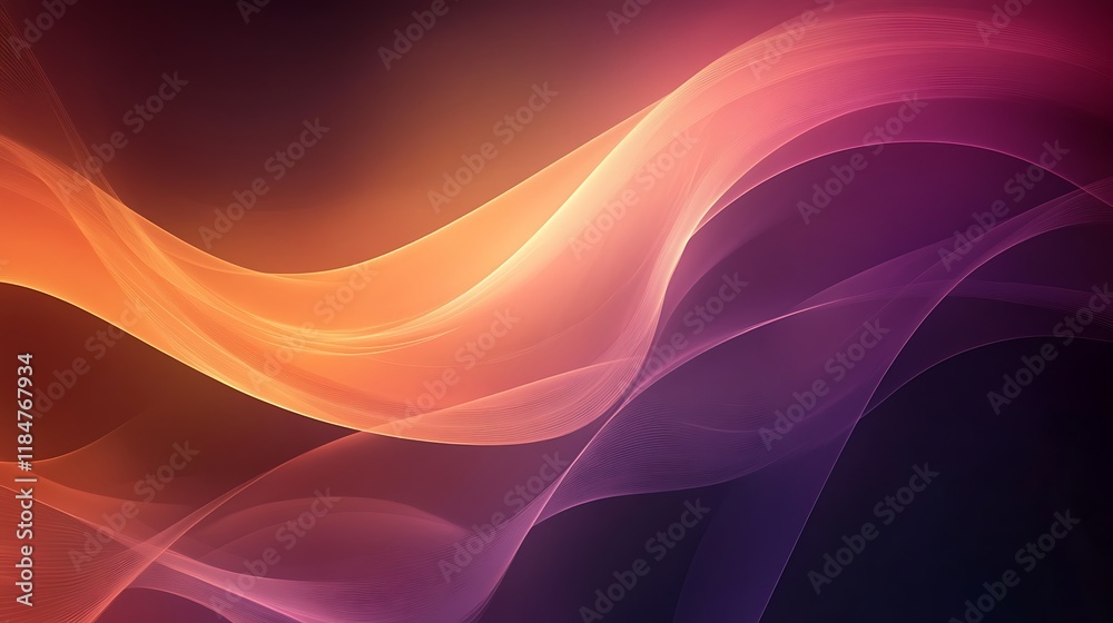 Naklejka premium Abstract Orange and Purple Wave Background Design