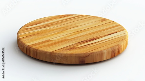 White background featuring a mock-up of a round wood podium base