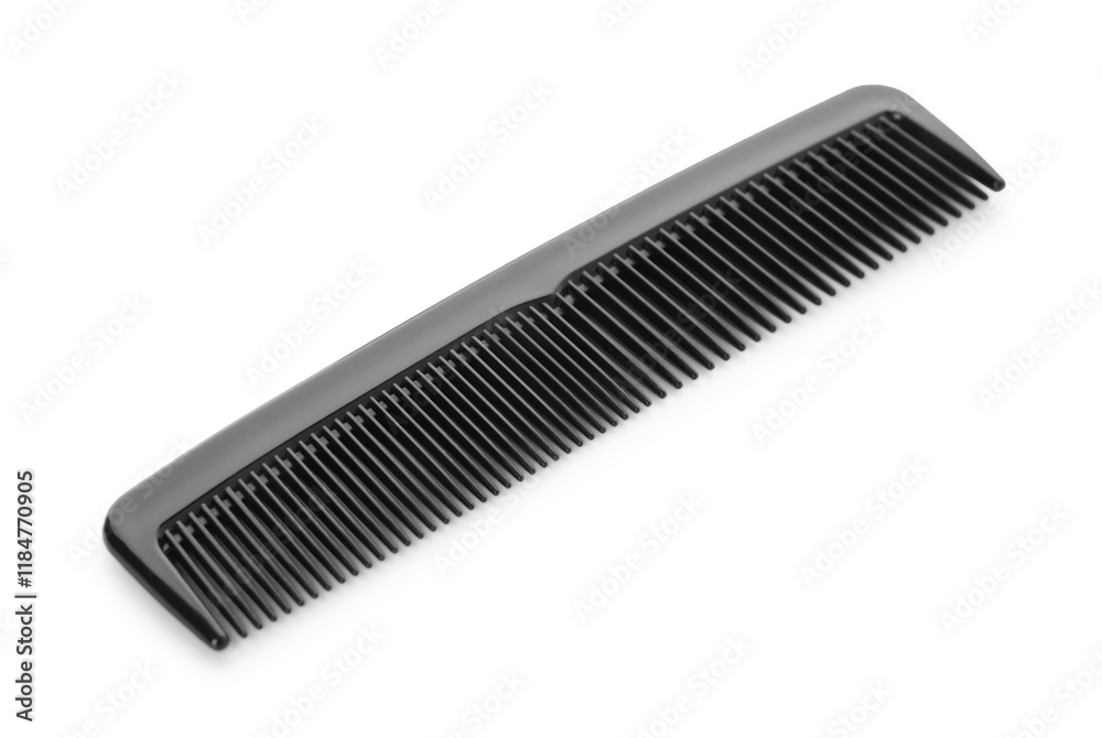 One black plastic comb isolated on white One black plastic comb isolated on white