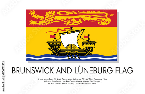 Brunswick and Luneburg flag banner Brunswick and Luneburg flag with white background illustration design Brunswick and Luneburg independence day banner design 
