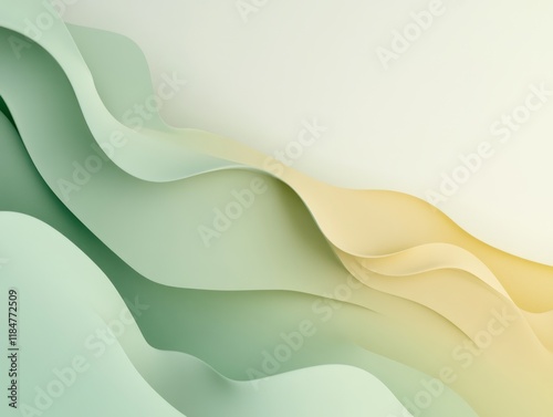 Abstract Green And Yellow Wave Pattern Background