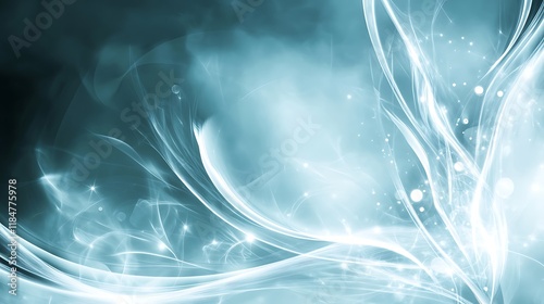 Abstract Teal and White Light Wave Design