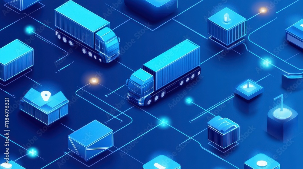 Futuristic Global Logistics Network Visualization Futuristic Global Logistics Network Visualization