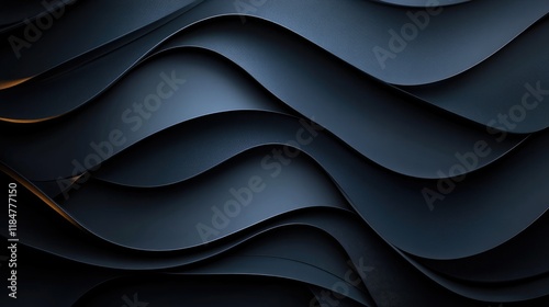 Dark flowing layers with a smooth texture create an elegant and futuristic abstract background suitable for modern design projects and creative initiatives. photo