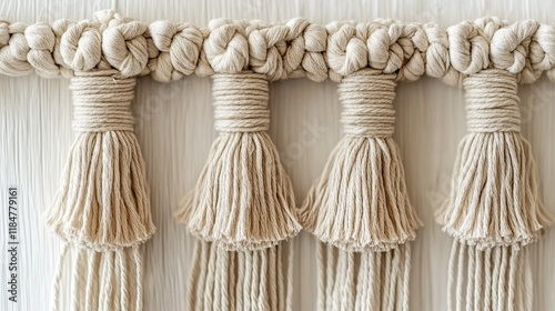 Close-up view of macrame patterns for eco-friendly, modern home decor inspiration