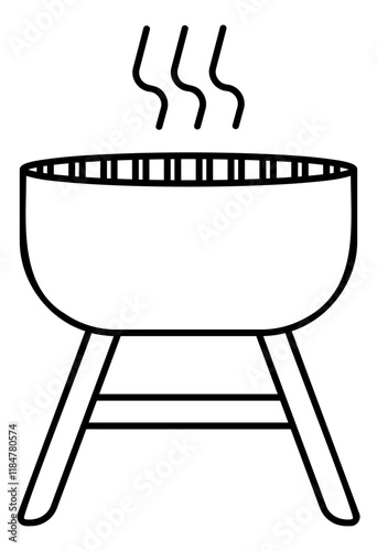 black icon of barbecue or grill no background