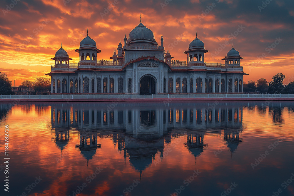 Obraz premium Celebrate Indian royalty with a scenic view of a historic palace. 