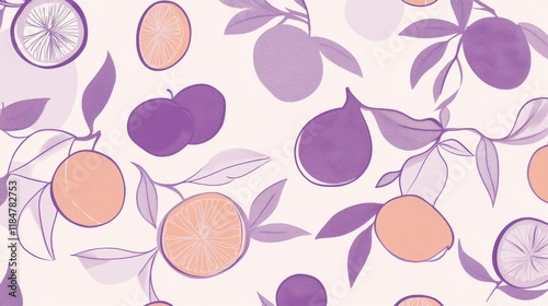 Wallpaper Mural A Captivating Floral Fruit Pattern Design: A Fresh and Elegant Visual Feast Torontodigital.ca