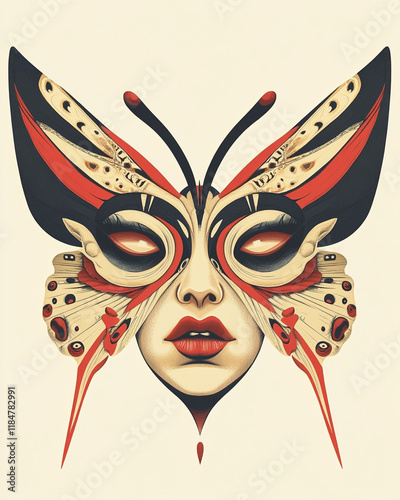 Tribal Butterfly aggressive illustration photo