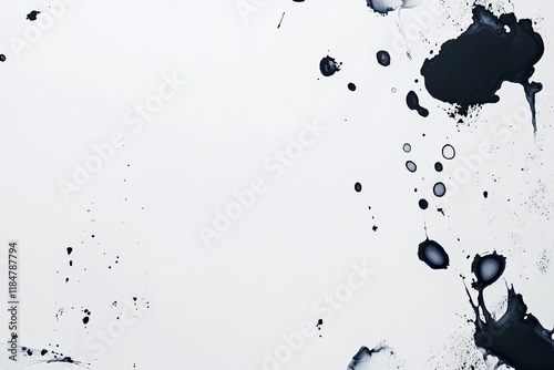 minimalist design featuring abstract inkblot patterns on crisp white background symbolizing divergent thinking