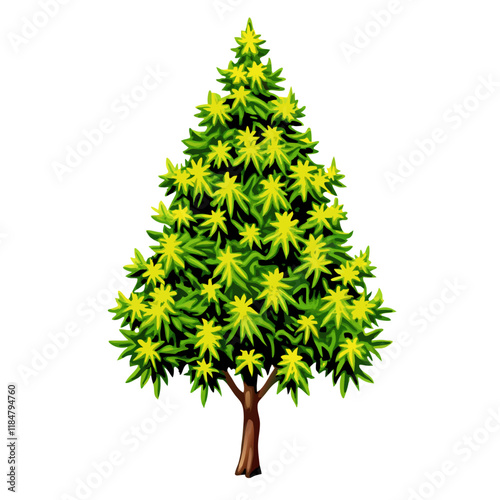 A southern magnolia tree vector illustration (6)