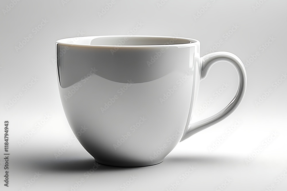Empty White Coffee Mug on a Light Gray Background Empty White Coffee Mug on a Light Gray Background