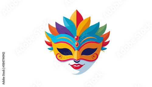 Colorful Venetian Mask Illustration for Celebrations