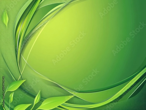 Wallpaper Mural Abstract Green Background with Leaves Design Torontodigital.ca