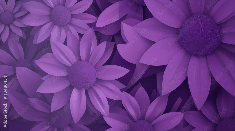 Obraz premium Stunning Purple Floral Design: A Delicate Blossom Arrangement