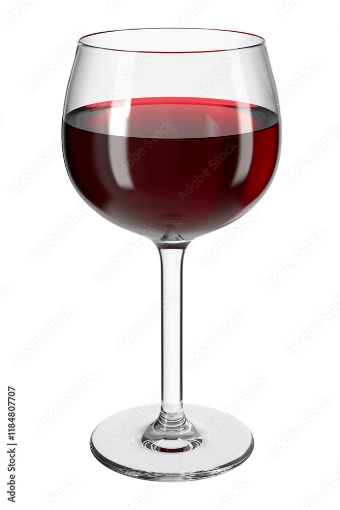 Glass with red wine on isolated transparent background. Bar theme. Alcoholic drink. 3d rendering. Glass with red wine on isolated transparent background. Bar theme. Alcoholic drink. 3d rendering.
