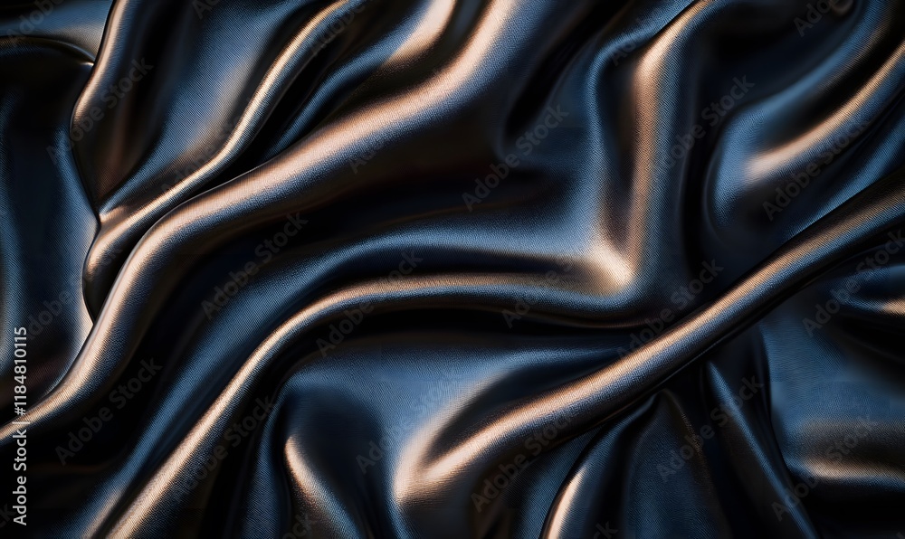 Fototapeta premium Combine areas of glossy and matte black fabric in a collage