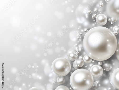 Wallpaper Mural Shimmering Pearls in a Gray and White Background Torontodigital.ca