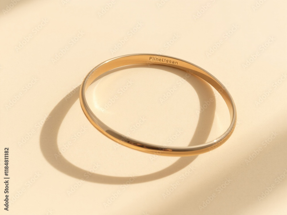 A thin gold bracelet with a simple clasp, lying flat on a textured linen fabric, illuminated by warm natural light A thin gold bracelet with a simple clasp, lying flat on a textured linen fabric, illuminated by warm natural light