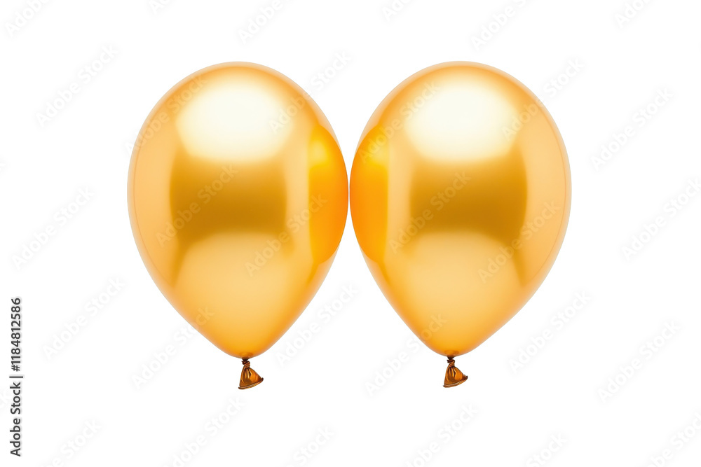 A Two shiny golden balloons float side by side against transparency background, creating festive and celebratory atmosphere. balloons reflective surfaces add touch of elegance and joy to any A Two shiny golden balloons float side by side against transparency background, creating festive and celebratory atmosphere. balloons reflective surfaces add touch of elegance and joy to any
