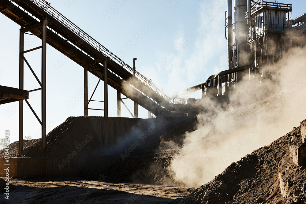 Fototapeta premium large-scale sludge processing operation in action