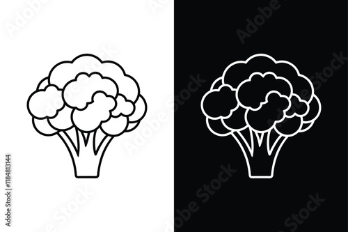 Broccoli icon vector on White Background ,Vector Art Illustration on white background.